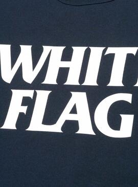 T- Shirt Carhartt White Flag Blu Navy  