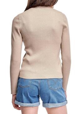 Felpa Levis Crew Rib Beige per Donna