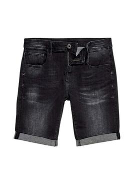 Bermuda Denim G-Star 3301 Slim Nero per Uomo