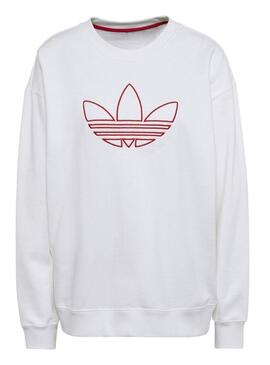 Felpa adidas cheap bianca e rossa