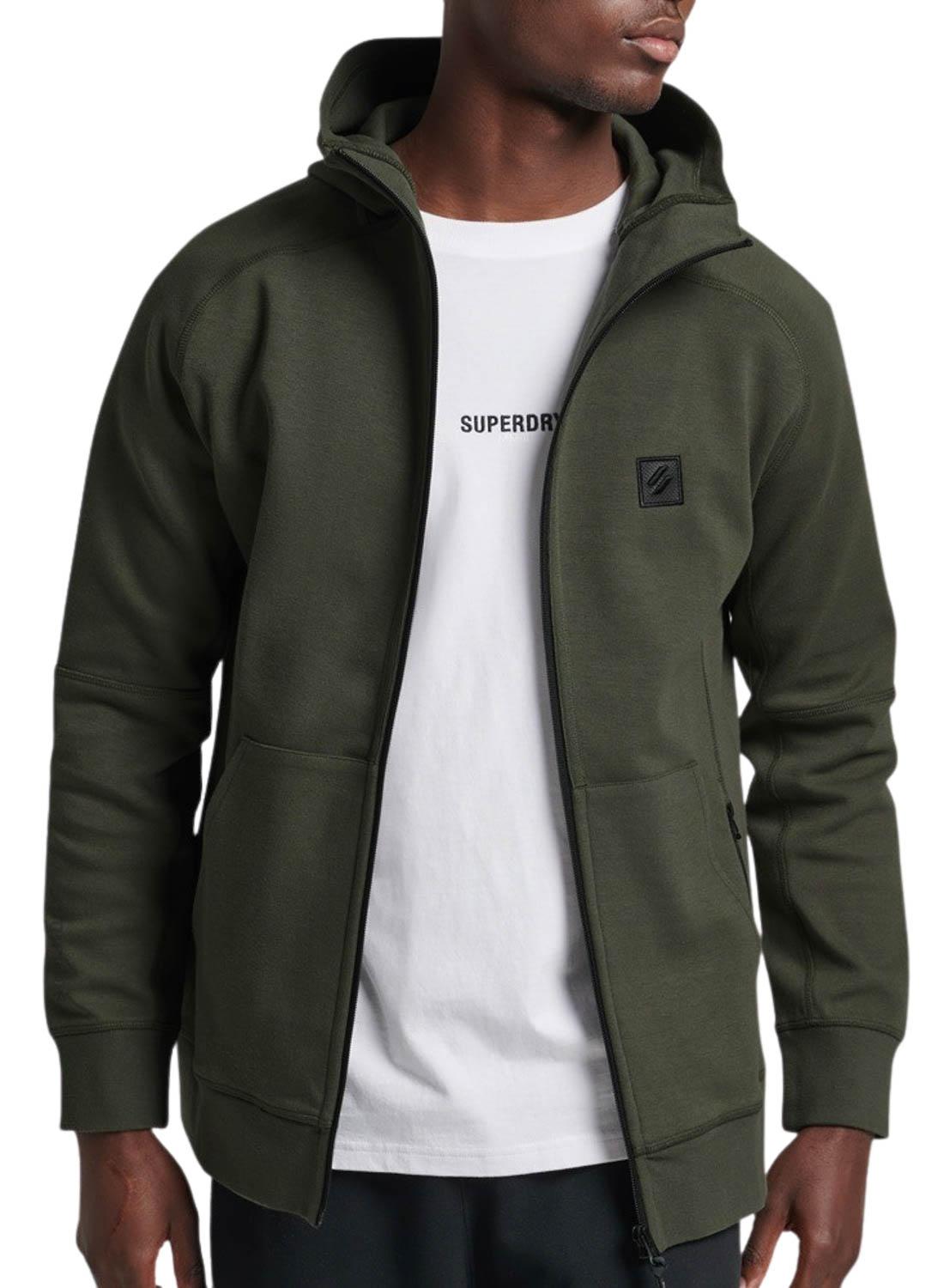 Felpa Superdry Code Tech Verde per Uomo