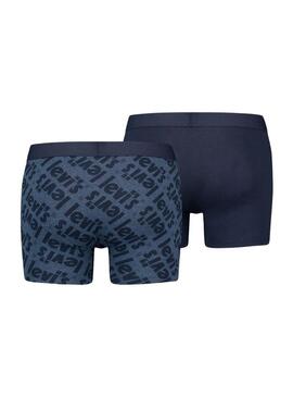 Set 2 Mutande Levis Poster Logo Uomo Blu Navy