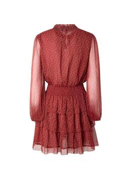 Vestito Pepe Jeans Delia Flores per Donna Rosso