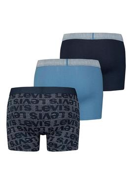 Pack 3 Mutande Levis Confezione regalo Blu Navy Uomo