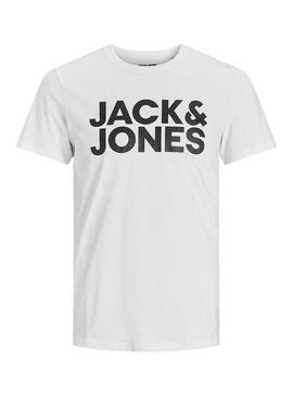 T-Shirt Jack & Jones Corp Logo Bianco Uomo