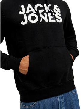 Felpa Jack & Jones Logo Maxi Nero Uomo