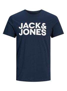 T-Shirt Jack & Jones Corp Logo Slim Blu Navy