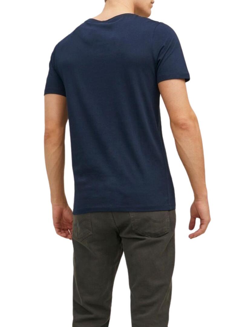 T-Shirt Jack & Jones Corp Logo Slim Blu Navy