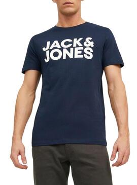 T-Shirt Jack & Jones Corp Logo Slim Blu Navy