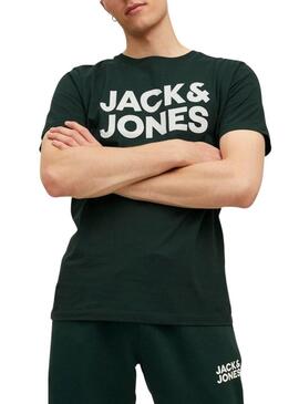 T-Shirt Jack & Jones Corp Logo Slim Verde