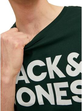 T-Shirt Jack & Jones Corp Logo Slim Verde