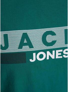 T-Shirt Jack & Jones Corp Logo Verde Uomo