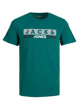 T-Shirt Jack & Jones Corp Logo Verde Uomo