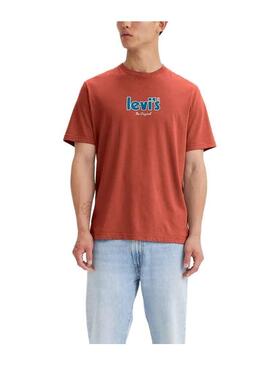 T-Shirt Levis Holiday Arancione per Uomo