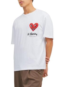 T-Shirt Jack & Jones Keith Haring Bianco Uomo