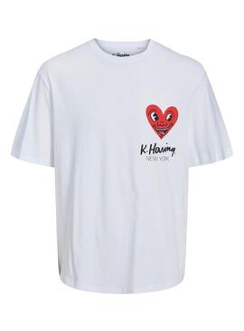 T-Shirt Jack & Jones Keith Haring Bianco Uomo