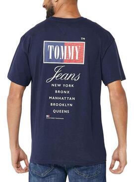 T-Shirt Tommy Jeans Relaxed Blu Navy per Uomo