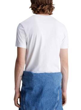 T-Shirt Calvin Klein Logo Slim Bianco per Uomo