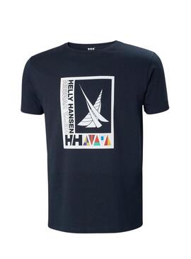 T-Shirt Helly Hansen Shoreline Blu Navy per Uomo