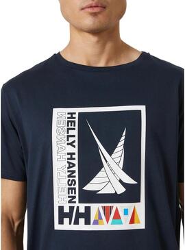 T-Shirt Helly Hansen Shoreline Blu Navy per Uomo