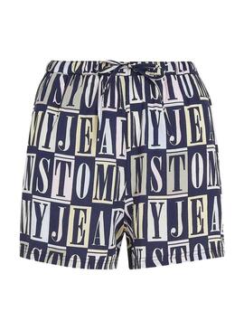 Shorts Tommy Jeans Spellout Blu Navy per Donna