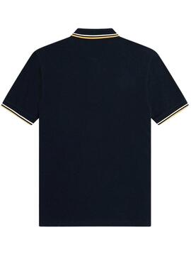 Polo Fred Perry Twin Tipped Blu Navy per Uomo