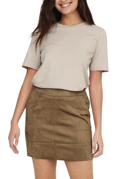 T-Shirt Only Lonely Beige per Donna