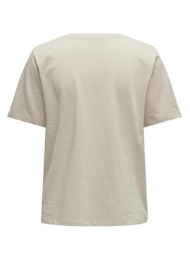 T-Shirt Only Lonely Beige per Donna