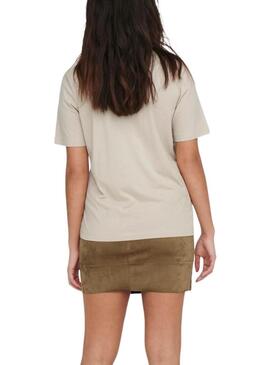 T-Shirt Only Lonely Beige per Donna