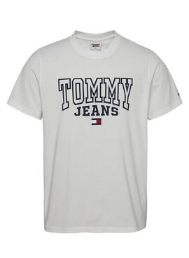 T-Shirt Tommy Jeans Entry Bianco per Uomo