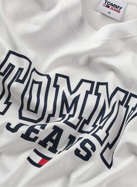 T-Shirt Tommy Jeans Entry Bianco per Uomo