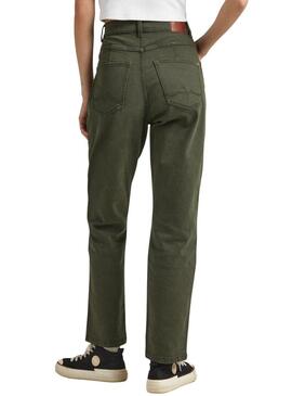 Pantaloni Pepe Jeans Celyn Work Verde per Donna