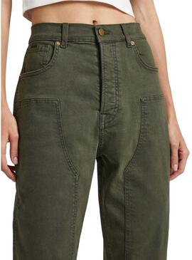 Pantaloni Pepe Jeans Celyn Work Verde per Donna