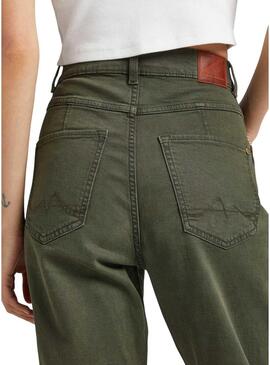 Pantaloni Pepe Jeans Celyn Work Verde per Donna