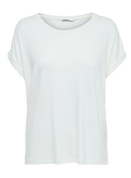 T-Shirt Only Moster Bianco Beige per Donna