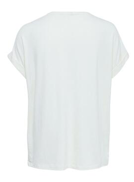 T-Shirt Only Moster Bianco Beige per Donna