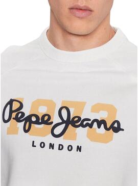 Felpa Pepe Jeans Meier Bianco per Uomo