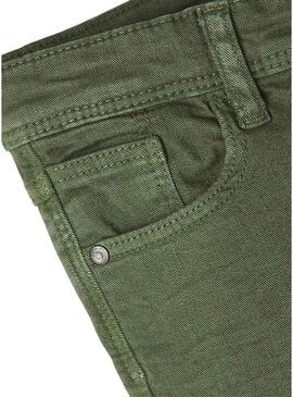 Pantaloni Name It Theo Slim Verde per Bambino