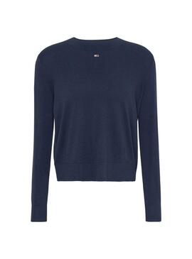 Pullover Tommy Jeans Essential Crew Blu Navy Donna