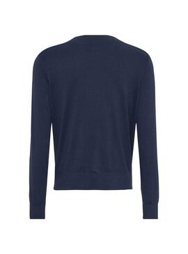 Pullover Tommy Jeans Essential Crew Blu Navy Donna