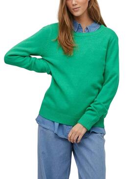 Pullover Vila Virile Verde per Donna