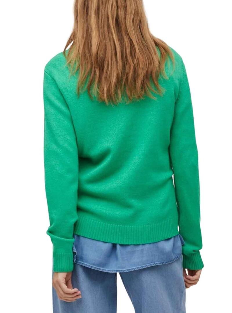 Pullover Vila Virile Verde per Donna