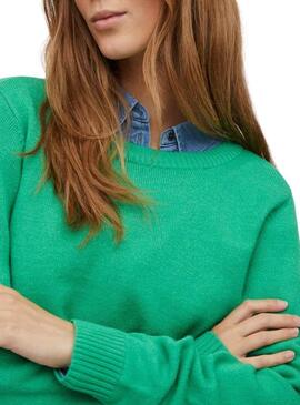 Pullover Vila Virile Verde per Donna