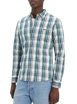 Camicia Levis Battery Quadri Verde per Uomo