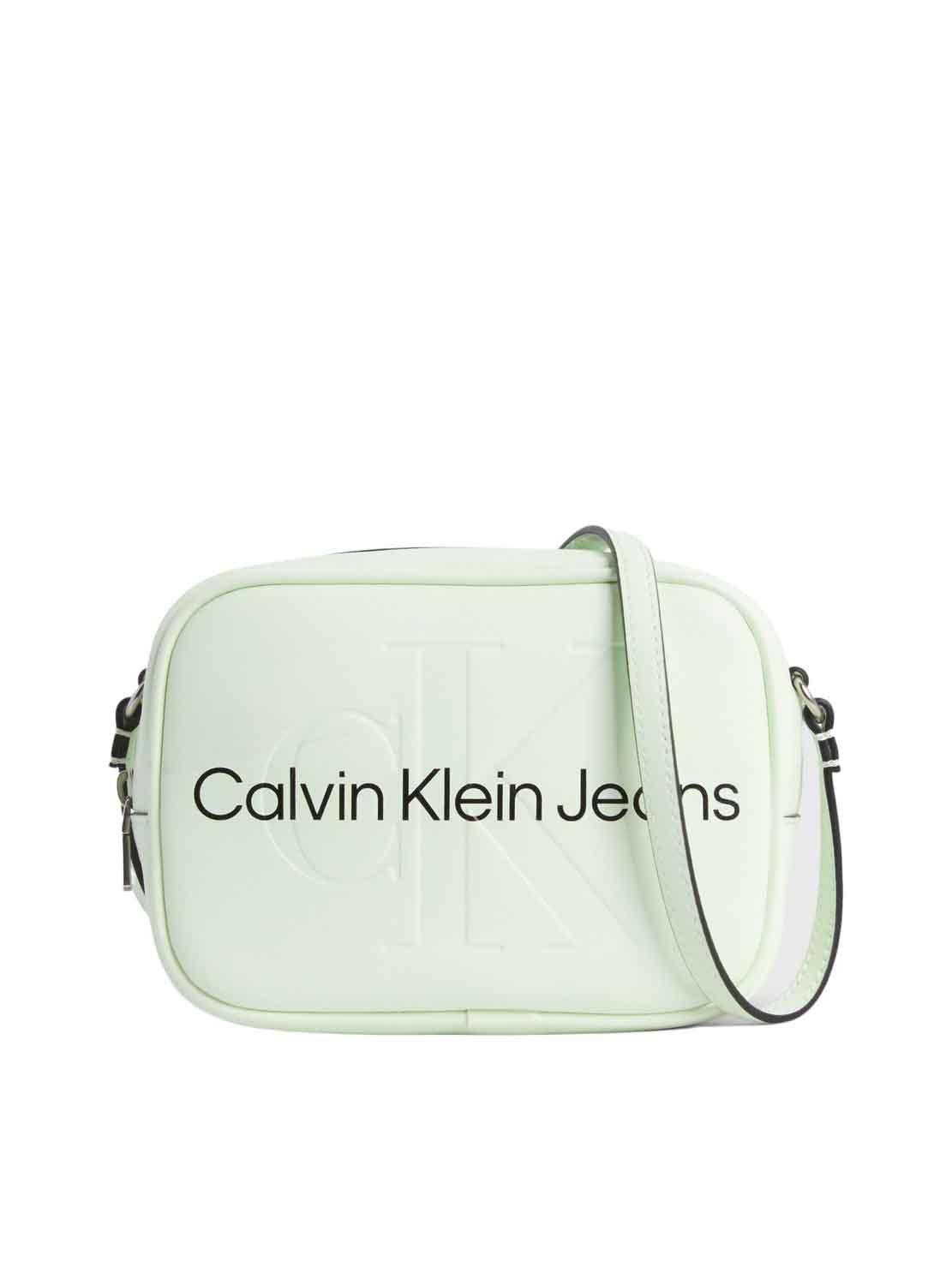 Borsa Calvin Klein Sculpted Camera Verde Donna