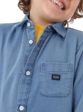 Camicia Mayoral Soft Denim Blu per Bambino