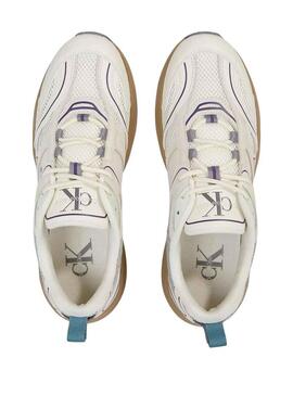 Sneakers Calvin Klein Retro Tennis Bianco Uomo