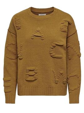 Pullover Only Kia Perde dettaglio Camel per Donna