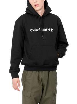 Felpa Carhartt Hooded Nero per Uomo