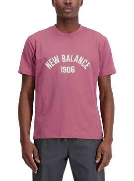 T-Shirt New Balance Essvartee Rosa per Uomo